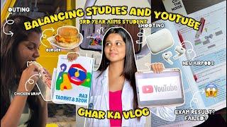 Balancing Studies and YouTube🩺 Day in Life of Medico Study with me AIIMS Student LifeGhar Ka Vlog