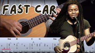 Fast Car Simple Fingerstyle Guitar Tabs | Easy Guitar Tabs for Tracy Chapman