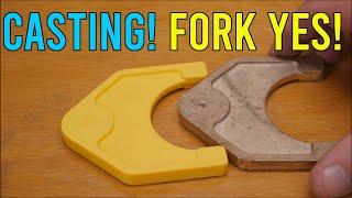 Metal casting at home, casting a bronze gearbox shifter fork || RotarySMP