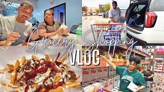 GROCERY SHOPPING | COSTCO HAUL | SHOP WITH US | OUR FAVORITE LUNCH SPOT