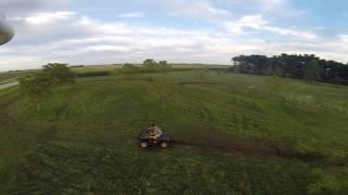 Drone following four wheeler video