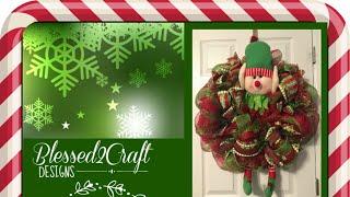 Christmas Elf Mesh Wreath