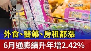 外食、醫藥、房租都漲 6月通膨續升年增2.42%