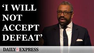 James Cleverly says he will not accept defeat in leadership speech