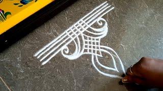 Dhanurmasam special rangoli | Easy border rangoli designs | Friday special lotus rangoli |  kolam