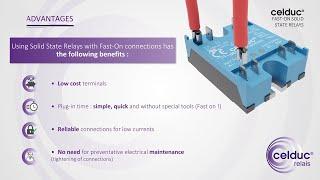 celduc relais : Solid State Relays with Fast-On terminals for fast connections !