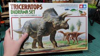 ДОИСТОРИЧЕСКИЙ ОБЗОР. НАБОР ДЛЯ ПОСТРОЙКИ ДИОРАМЫ С ДИНОЗАВРАМИ. Tamiya Triceratops diorama set 1/35