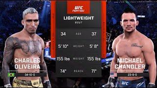 UFC 309 Charles Oliveira vs Michael Chandler LW Fight Simulation  New York, NY