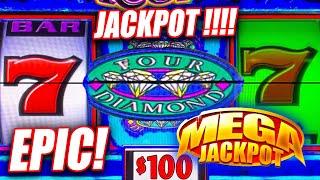 HIGH LIMIT DOUBLE DIAMOND JACKPOT WIN  INSANE RESPIN AT 4x HANDPAY