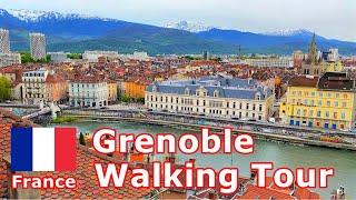 Grenoble France  HD Street Walk, City Center | Walking Tour in the Capital of the Alps