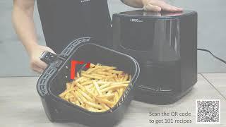 LIVINGbasics - Digital Touch Screen Air Fryer, 8 Cooking Preset, 5.8-Quart Nonstick Basket