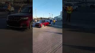 Person DRIVES $100K car into wet Concrete! #Concrete #short #RoadWork