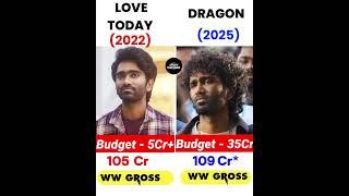 Dragon Vs Love Today Movie Comparison | Box Office Collection | #shorts #afranmalsisar #dragon #og