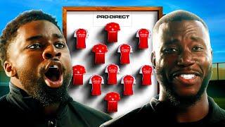 COMBINED ARSENAL & MAN UNITED XI  HARRY PINERO & PK HUMBLE WITH SOME OUTRAGEOUS SHOUTS 