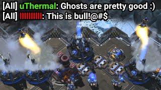 Terran Gets Really Salty Against Mass Ghosts (INSANE 2v2 Build)