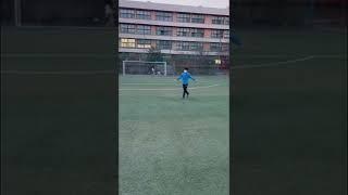 Soccer shooting training.