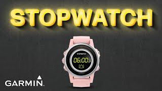 Stopwatch On Garmin - How To Use Stopwatch On Garmin