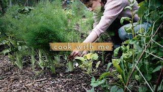 Harvest and Cook with Me | City Garden to Tiny Kitchen | Slow Living Vlog