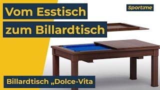 Abdeckplatten machen den Bison Billardtisch Dolce Vita zum Esstisch