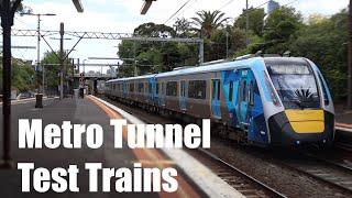 Metro Tunnel Test Trains at Hawksburn Station