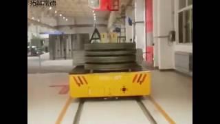 Battery powered rail turning material transfer cart