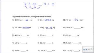 Metric Mania Conversion Practice - Key