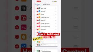 How to Add Control Center App in iPhone 13 Pro Max || Part 197 || #shortvideo #iphone #ytshorts #yt