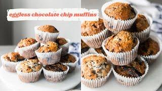 CHOCOLATE CHIP MUFFINS EGGLESS RECIPE // Chocolate Chip Muffins Quick and Easy Recipe