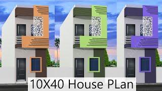 10X40 House plan with 3d elevation by nikshail