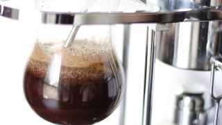 Balancing Siphon Coffee Maker - Closeup Demonstration