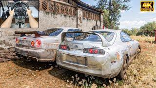 Rebuilding Toyota Supra MK4 & Nissan Skyline R34 GTR | Forza Horizon 5 | Steering Wheel gameplay