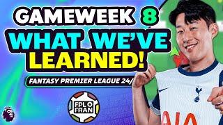 FPL GW8 WHAT WE'VE LEARNED (TEAMS TO TARGET) | Fantasy Premier League 24/25