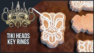 Tiki heads key ring - pinstriping