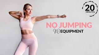 NO JUMPING HIIT – 20 Min FAT BURN TOTAL BODY - No Equipment - No Repeat - Home Workout