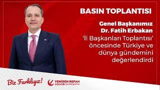 Genel Başkanımız Dr. Fatih Erbakan, il başkanları toplantısı öncesi basın açıklamasında bulunuyor.