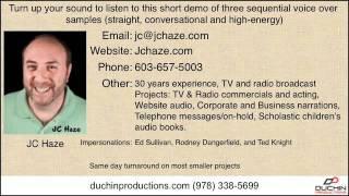 JC Haze voice over demo for Duchin Productions, Inc.