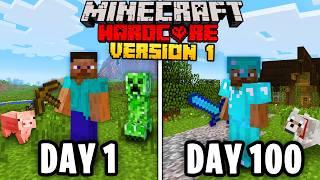 I Survived 100 Days in 1.0 Minecraft Hardcore... Here's What Happened!