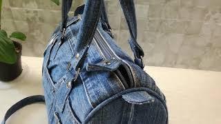 牛仔裤托特包 Jeans Upcycled Boston Handbag