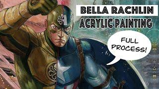 Bella Rachlin paints Captain America in Acrylic!