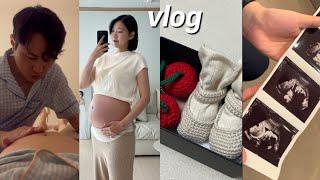 vlog. 26-27주남편과 태동 느끼는 임산부 브이로그| 60kg 돌파..본격 임산부 튼살 관리 | 임당검사 | 임산부 출근