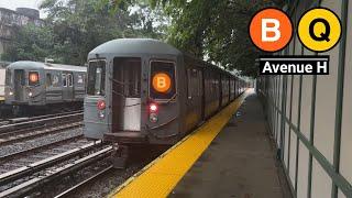  NYC Subway: B and Q Local Trains at Avenue H (BMT Brighton)