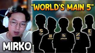 MIRKO ON WORLD'S MAIN 5 PLAYERS CURRENTLY...