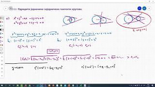 Zajednička tangenta 2 kruga (analitička geometrija)