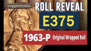 Coin Roll Hunt Reveal #E375 : 1963-P Original Wrapped Roll