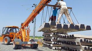 Ace Crane New Railway Road to Lift Concrete Sleepers Setting Layer | JCB