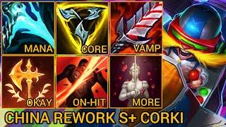 New Corki Rework Gameplay S+ MVP - China Server Wild Rift High Elo Tier Builds & Runes