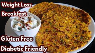 Gluten Free Jowar Thalipeeth & Cabbage Raita For Weight Loss /Breakfast Recipes/New Breakfast Ideas