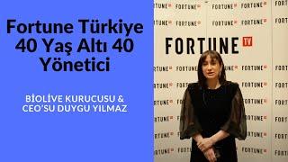 Biolive Kurucusu & CEO’su Duygu Yılmaz, hayata geçirdikleri yenilikleri Fortune TV’ye değerlendirdi.