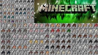 Showing 160 mob spawn eggs from the Amanania mod in Minecraft