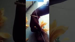 how to string garland for durga puja navratri shenbaga poo sampige garland #shorts